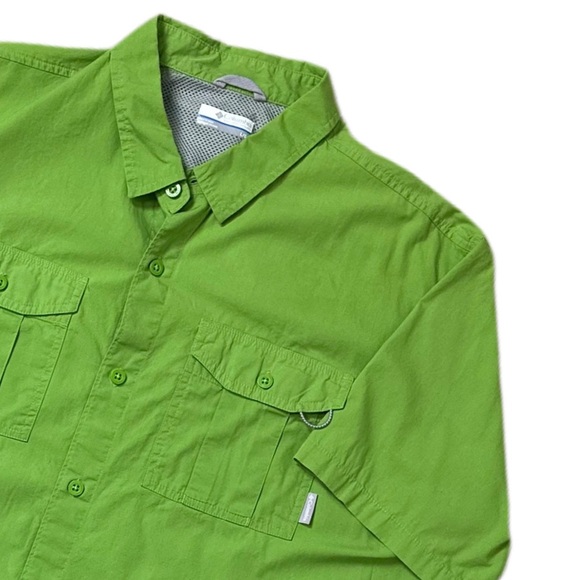 Columbia Other - Columbia Men’s OmniShade UPF30 Button Down Cargo Glen Meadows Shirt LIME Sz M